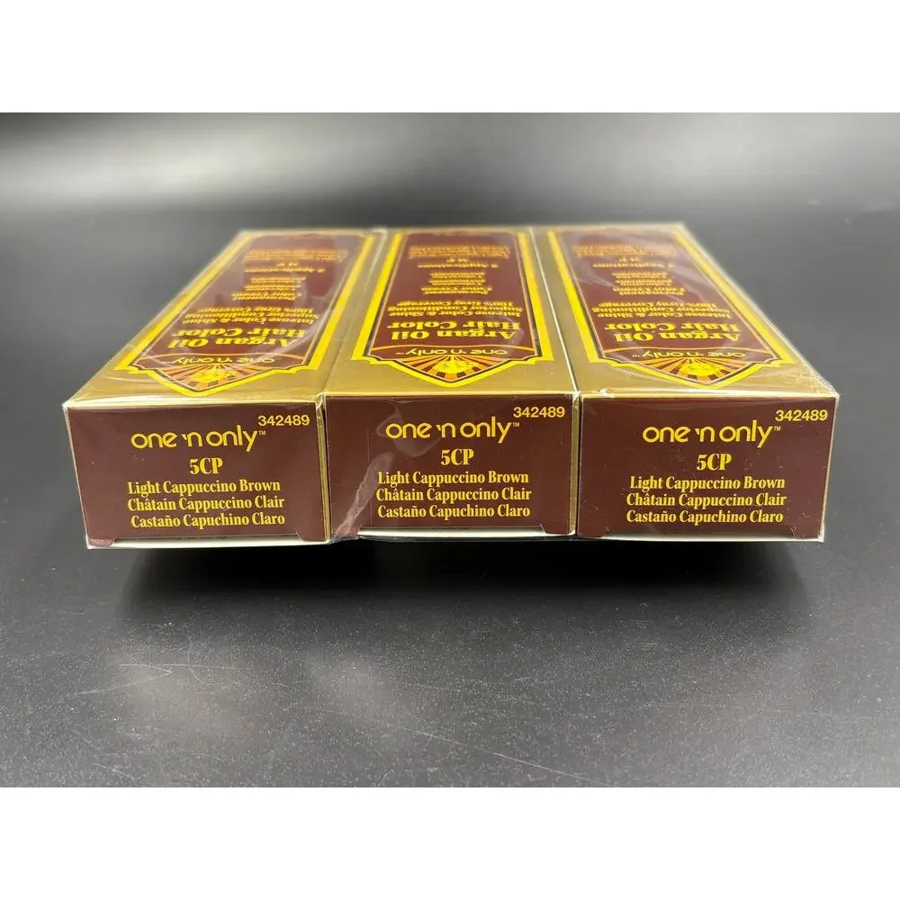 One 'n Only Argan Oil Permanent Color shade 5CP Light Cappuccino Brown 3 PACK